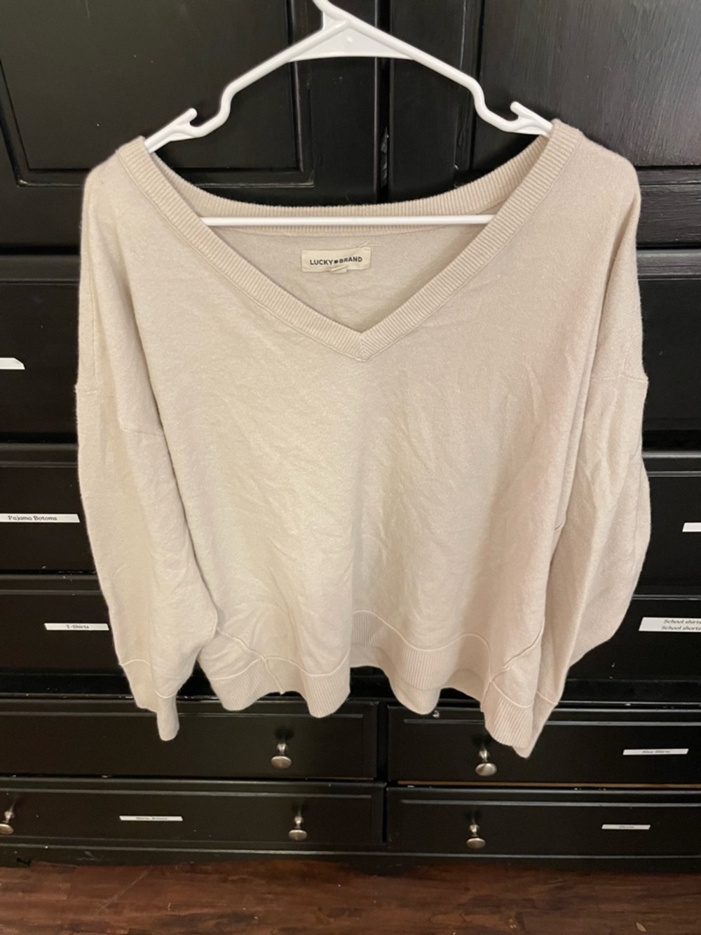 Lucky Brand Beige V-Neck Sweater
